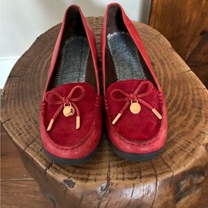 Dr Andrew Weil 85 Venice Orthaheel Red Leather Slip On Flats Womens Sz 7.5 NWOT